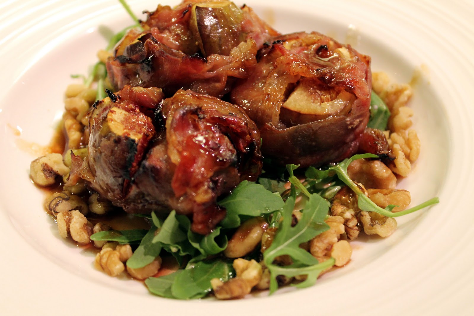 Serena's Medium Rare Baked Figs Wrapped in Parma Ham