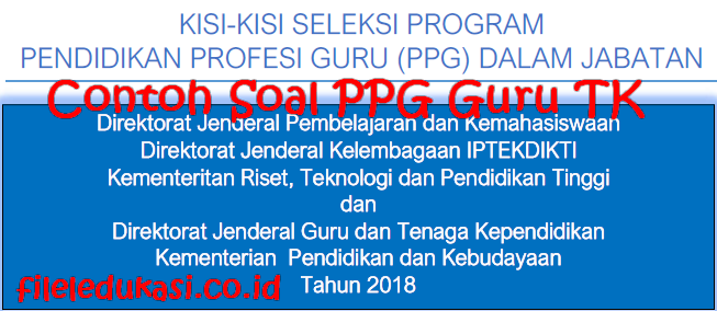 100 Pola Soal Ppg Guru Tk Tahun 2018 Anak Pandai