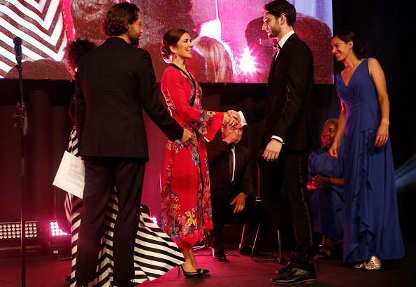 Crown Princess Mary wore ETRO fluorite printed silk-chiffon dress. The Crown Princess wore a fluorite printed silk dress by Etro