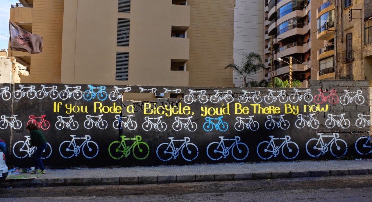 Witty Beirut street art urges you to ride your bike / The Chain Effect / Bananapook