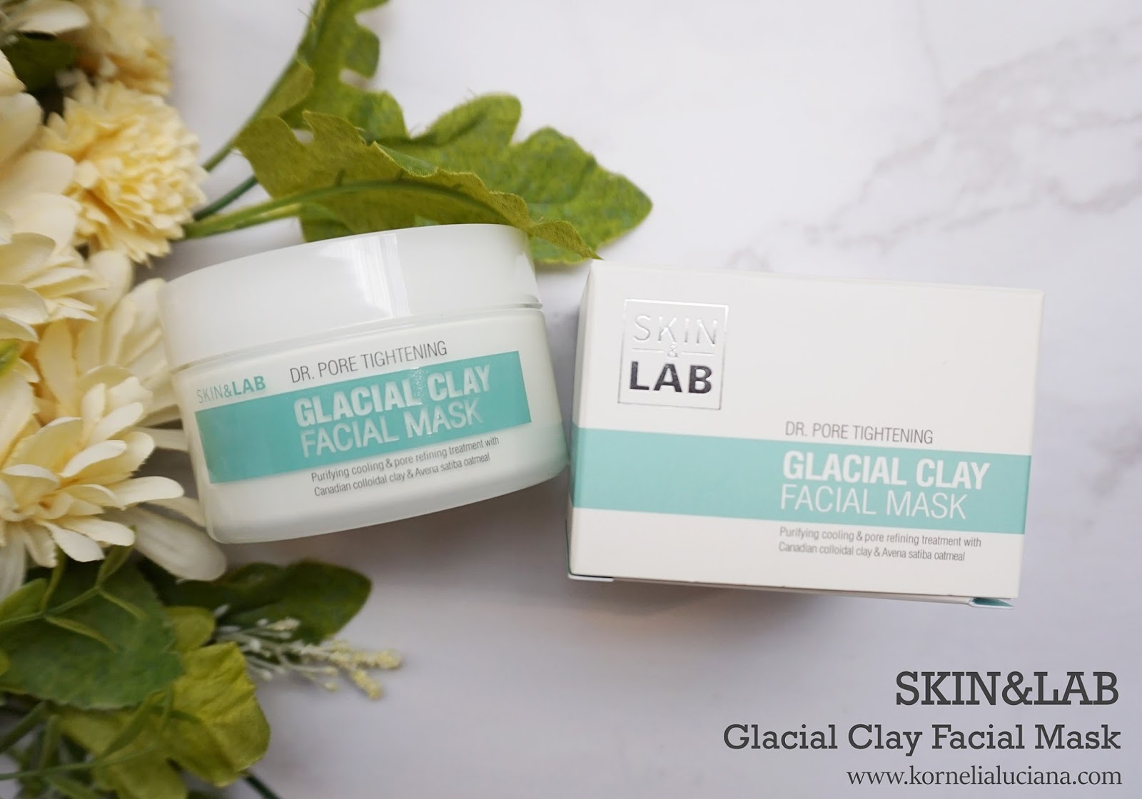 Download Skincare Review Skin Lab Glacial Clay Facial Mask Kornelia Luciana PSD Mockup Templates