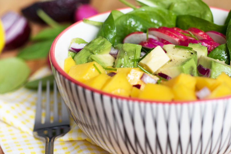 recette Salade de mangue et épinard