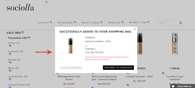 Shop at sociolla is very practical. They have a beauty clique program with their own advantages and goodness. They provide reviews so you can always reflect back before buying. The system of shopping in here is based on points (2500 = 1 pts) and of course, FREE shipping fee to Indonesia! products are all authentic!