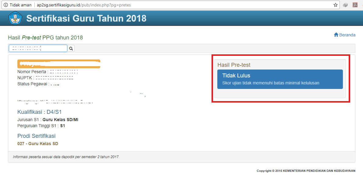Cara Melihat Hasil Pretest PPG Guru Tahun 2018 Gatra Guru