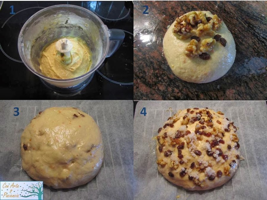 dulce,valenciano,valencia,coca,pasas,nueces,postre,meriendas,masa,casera,bizcocho,