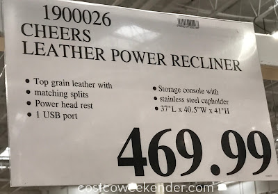 Deal for the Cheers Leather Power Recliner at Costco