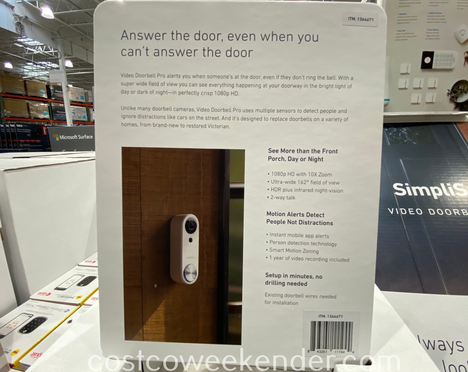 SimpliSafe Video Doorbell Pro Costco Weekender