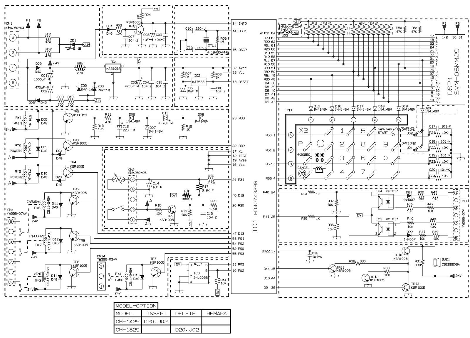Electro help: Samsung CM1829, CM1819 Microwave oven, schematic, wiring