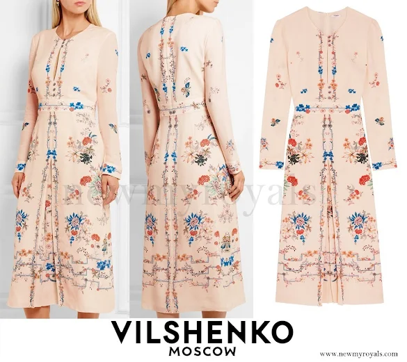 Crown Princess Mary wore VILSHENKO Jery Floral Print Dress