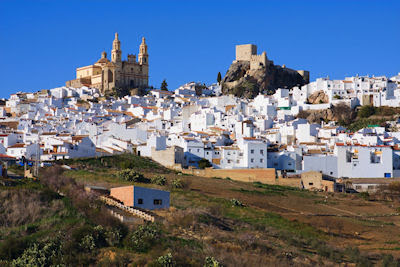 Vista de Olvera, una de las ciudades blancas en la provincia de Cadiz, Andalucía, España.