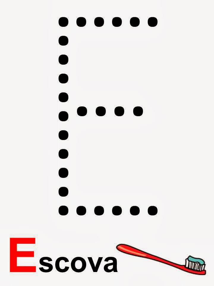 Alfabeto letra E escova 