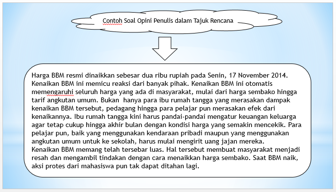 23 Contoh Soal Bahasa Indonesia Menentukan Opini Penulis Dalam Tajuk Rencana Kumpulan Contoh Soal