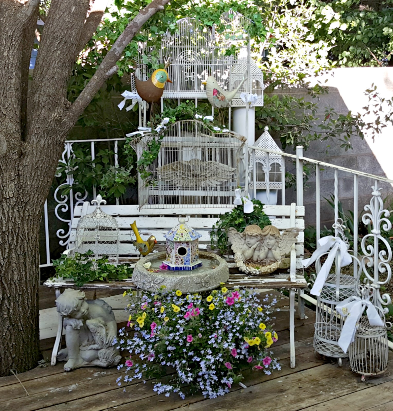 Penny's Vintage Home Bakers Rack Repurposed into a Bird Condo