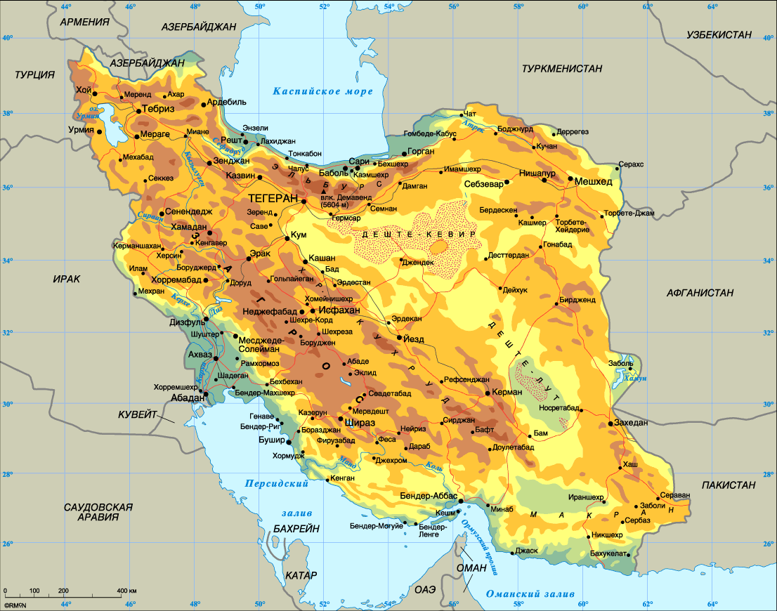 IRAN - GEOGRAPHICAL MAPS OF IRAN
