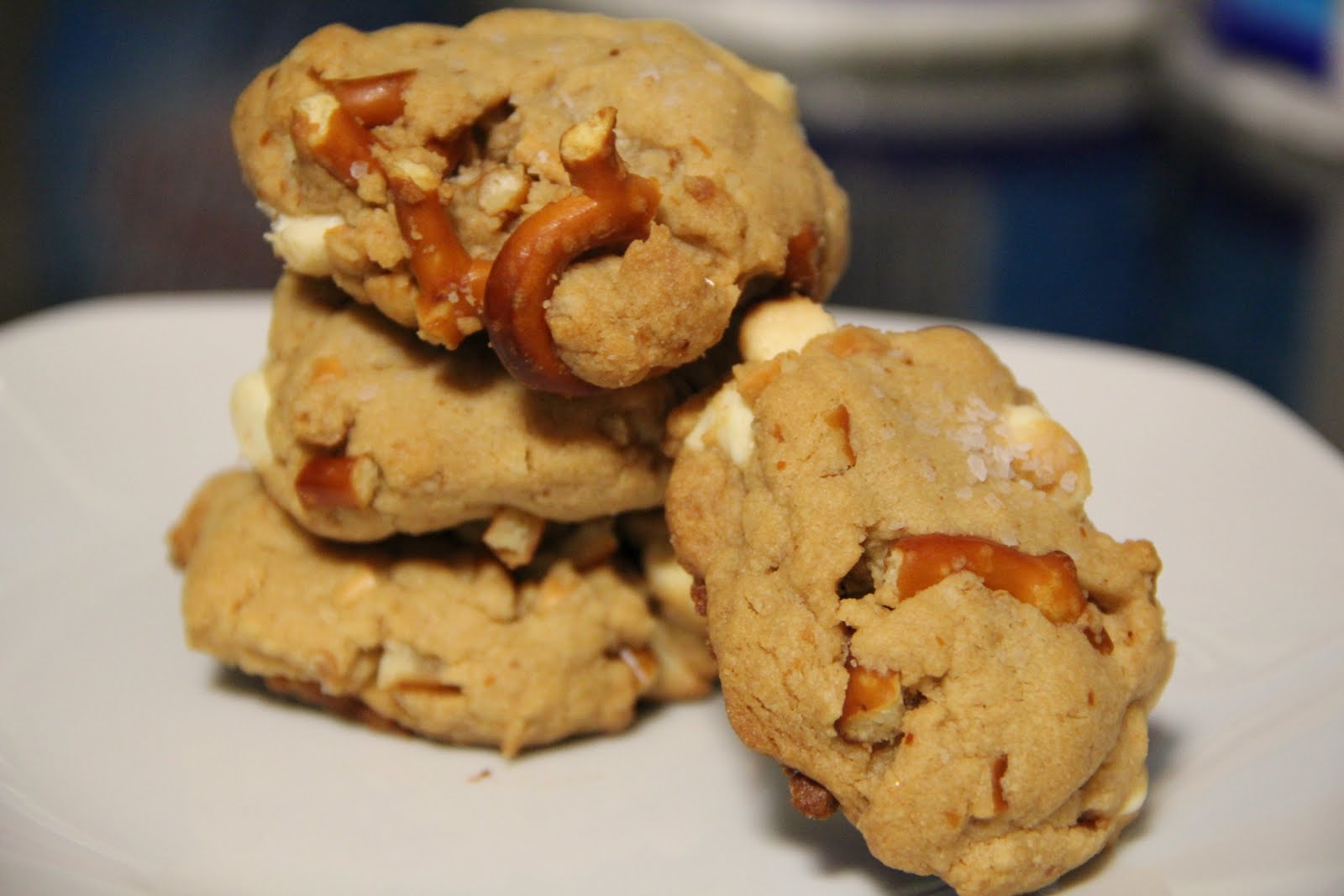 A Little Bite of Everything Double White Chocolate Pretzel Cookies