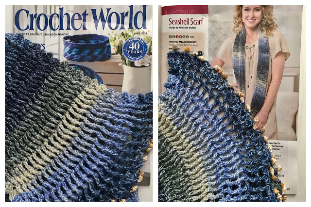 Floss & Fleece: Seashell Scarf in Crochet World magazine Seashell Scarf in Crochet World magazine