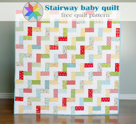 Stairway baby quilt - a free quilt pattern from A Bright Corner