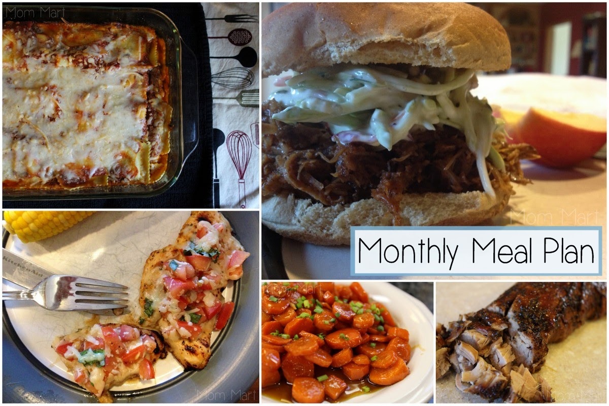 Monthly Meal Planning with Mom Mart #FreePrintable #MealPlan #Organize List of meals with links to recipes