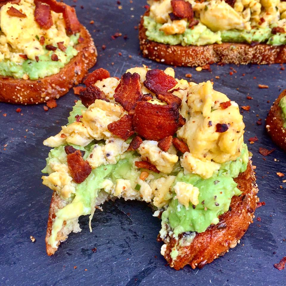 Haute + Heirloom "Bae" Toast with Crispy Bacon Lardons, Marinated