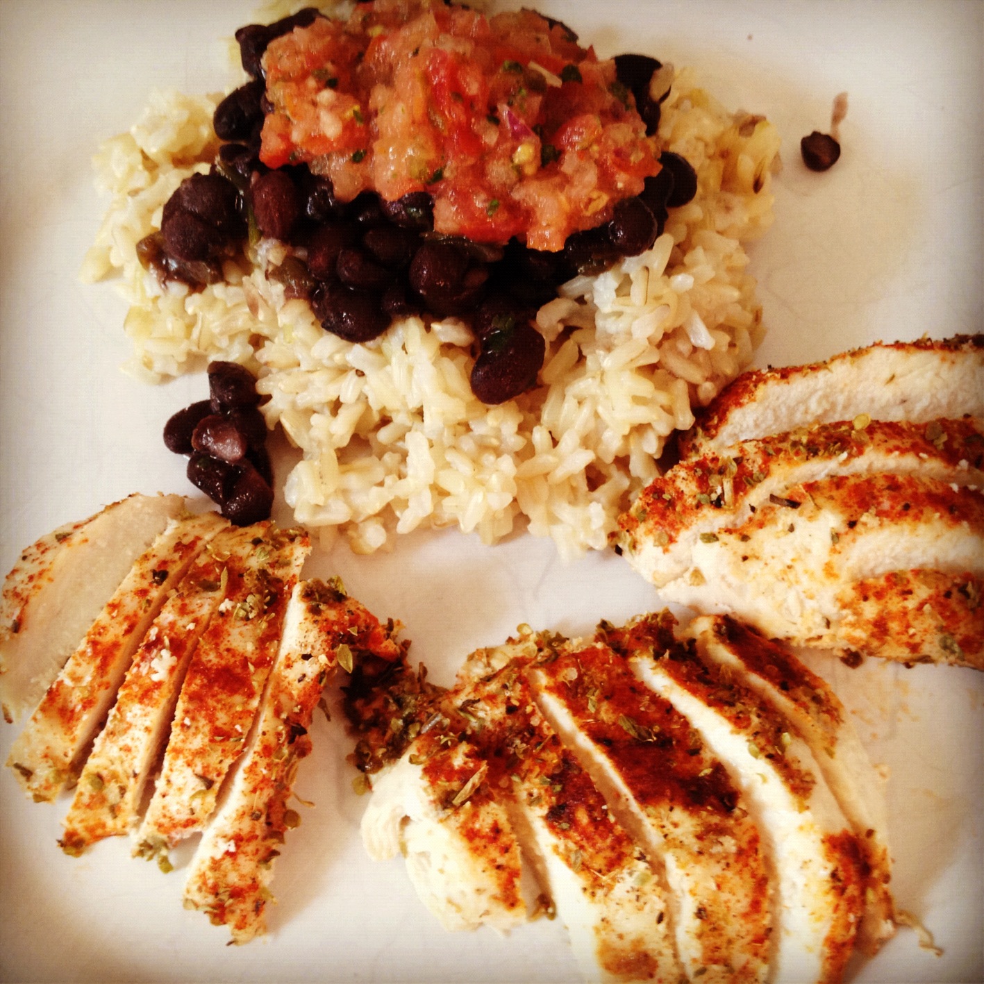 The Health Bowl Organic Brown Rice, Black beans, Homemade Salsa and