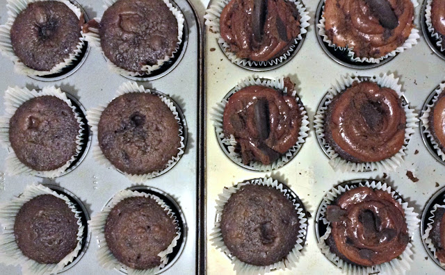 Girl Scout Thin Mints chocolate cupcakes