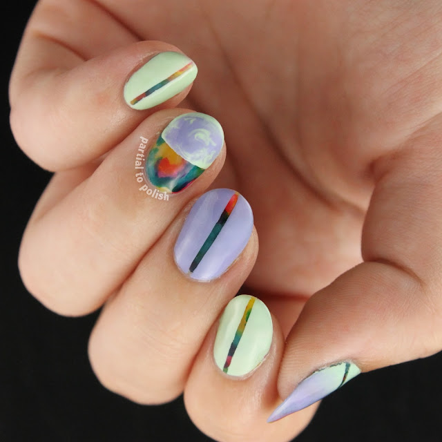 Squishy Rainbow Marble Using the OPI Color Paints (Magenta Muse, Primarily Yellow and Turquoise Aesthetic) & A Mint and Lilac Look On Top