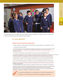 Respuestas Apoyo Primaria Formación Cívica y Ética 5to grado Bloque I lección 1 Cambios en nuestro cuerpo y en nuestra imagen