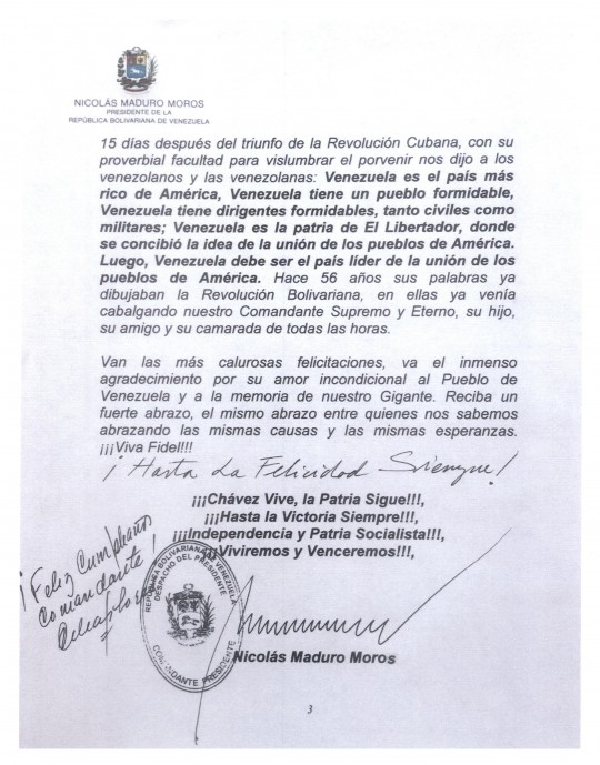 Chávez Vive, la lucha sigue CARTAS