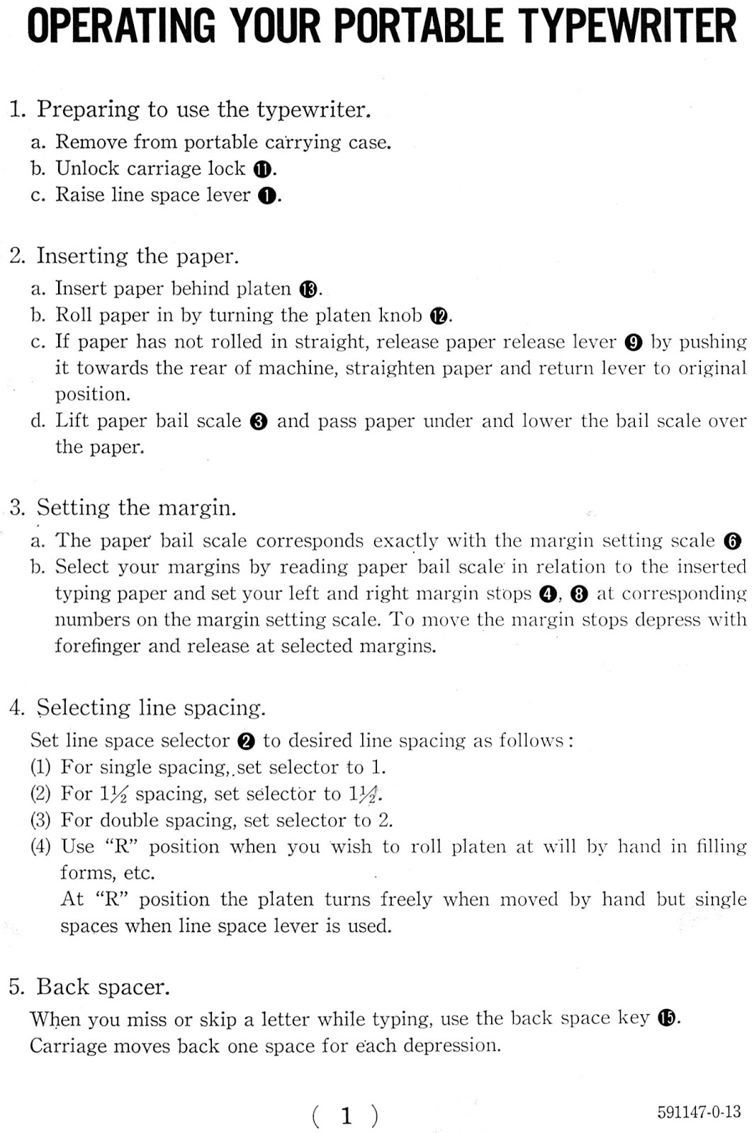 oz.Typewriter Brother Portable Typewriter Manual (JP1 2nd Variant