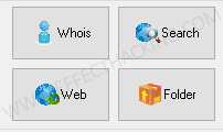 Whois, Search, Web, Folder Buttons