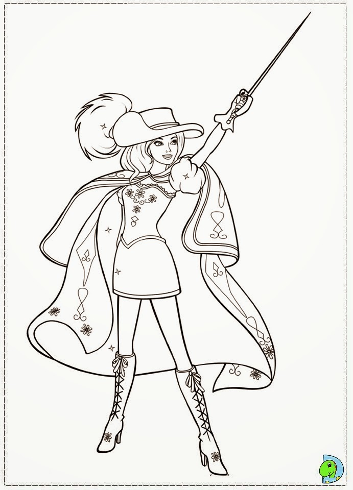 How To Draw Barbie And The Three Musketeers Dinokids Desenhos para colorir Desenhos da Barbie e as