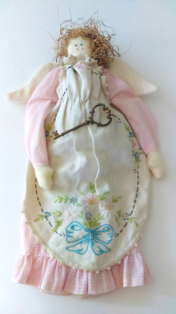 handmade vintage linen angel