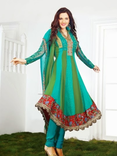 Front Open Frocks Collection 2014-2015 | Front Open Embroidered Dresses 2014 | She-Styles 