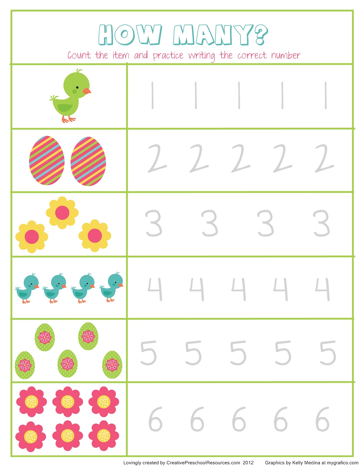 Easter+Number+Writing+ +Page+001 - Easter Worksheets For Kindergarten