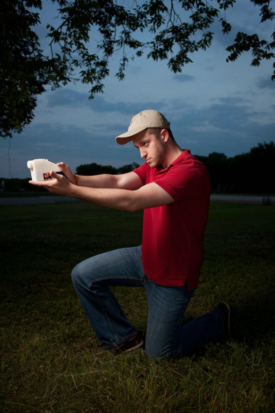 crypto-anarchist & libertarian Cody Wilson,  co-founder of Defense Distributed  holding his creation 'Liberator'-the 3D-gun