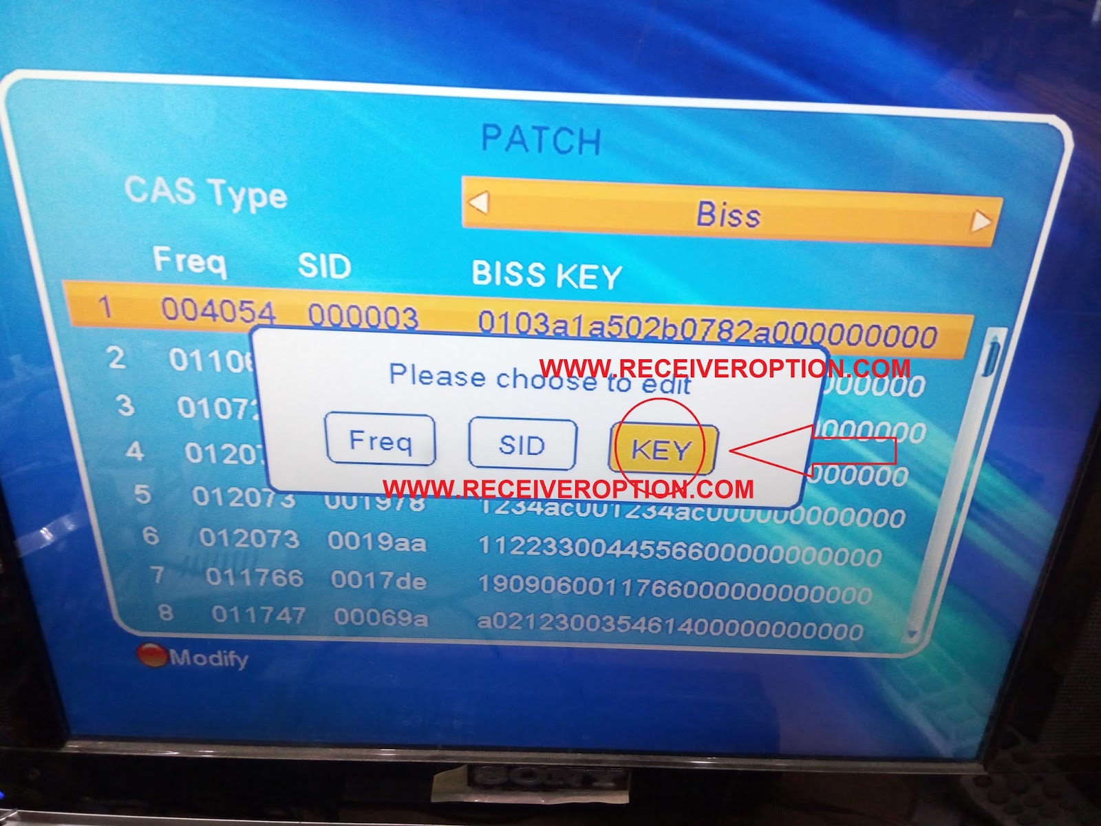 How to ADD biss key in neosat HD receiver.