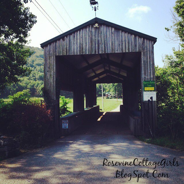 A beautiful covered wooden bridge on our trip down the Highway 31 on our way to the 400 Mile Long Yard Sale, Southern Yard Sales, Super Yard Sales, Antique Yard Sales by Rosevine Cottage Girls