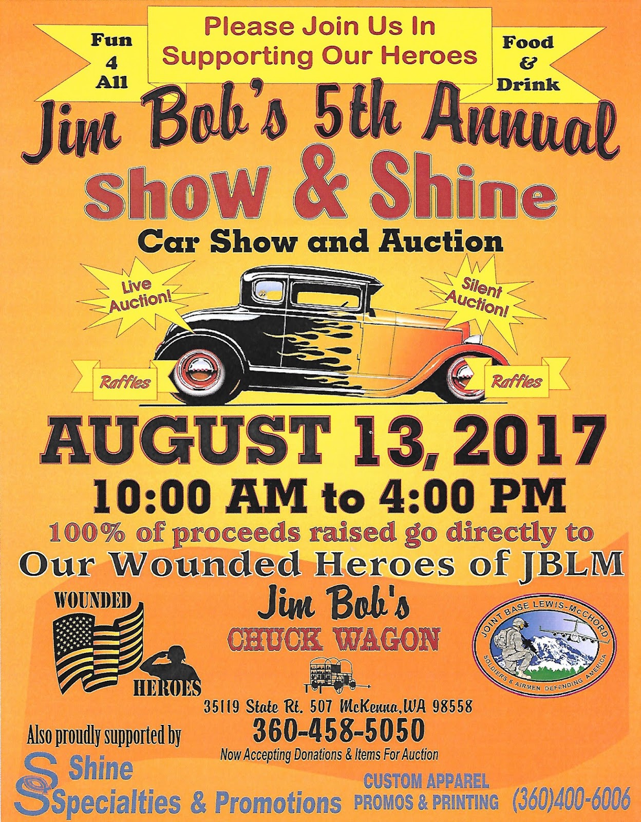Senior Center of Rainier News Jim Bob's 5 Annual Show & Shine Car Show
