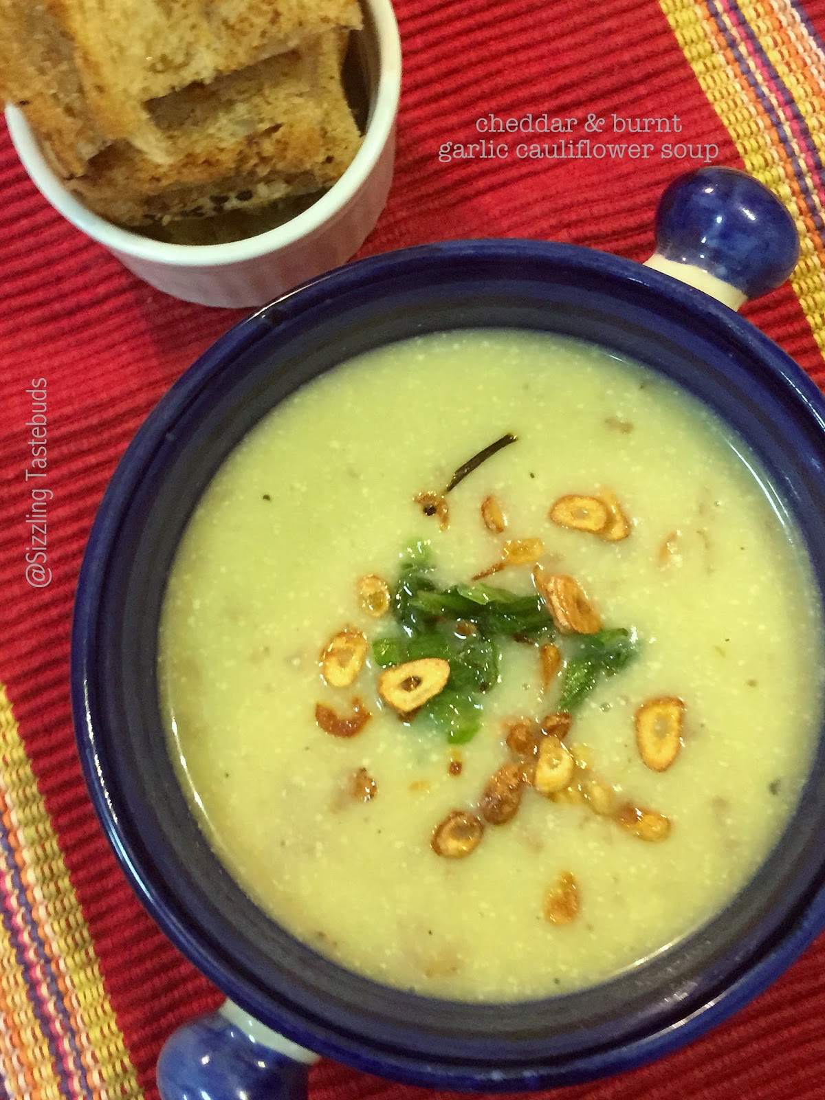 Sizzling Tastebuds Cheddar and Burnt Garlic Cauliflower Soup GF Soups