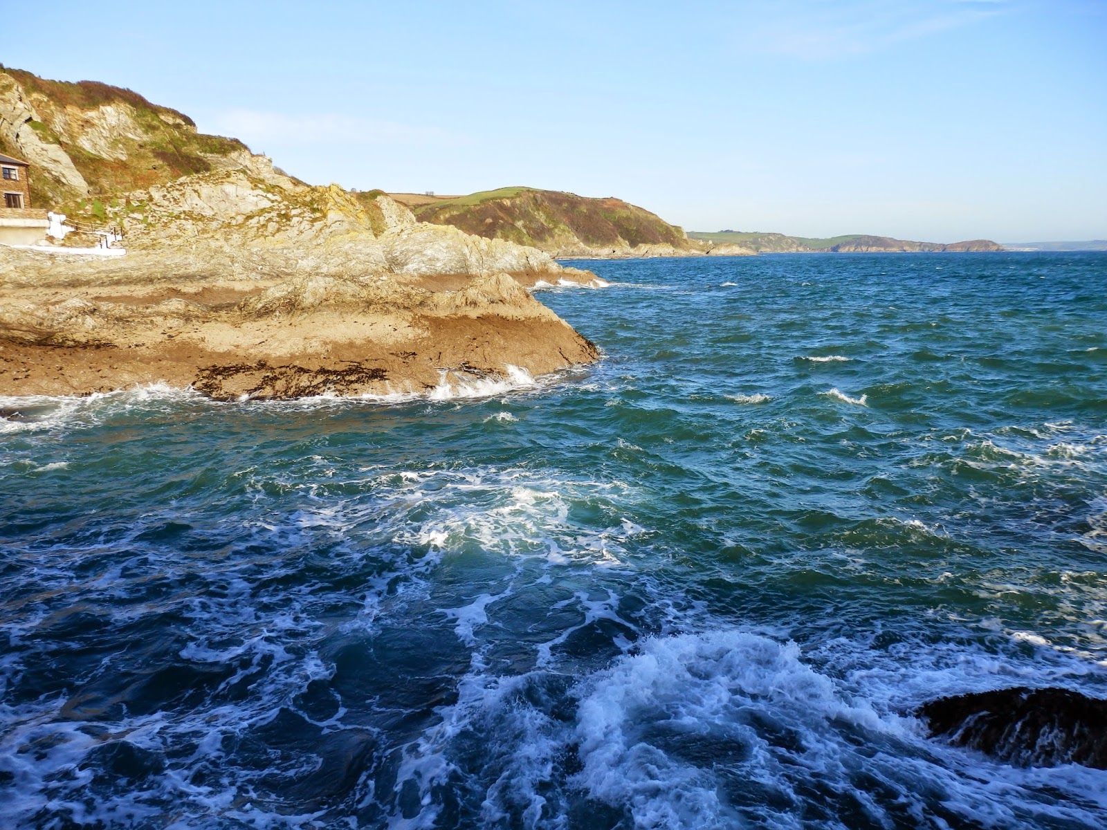 Cornish cliffs and sea Mevagissey