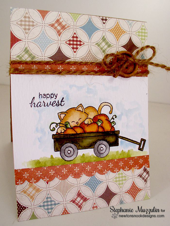Happy Harvest Card by Stephanie | Wagon of Wishes Stamp set by Newton's Nook Designs #wagon #newtonsnook