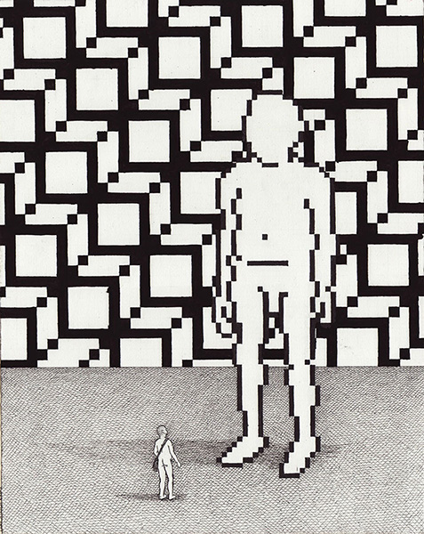 "Analogue" por Ben Tolman, 2014 | imagenes de arte cool, dibujos chidos imaginativos en blanco y negro, ilustraciones tristes de soledad