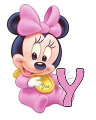 Abecedario de Minnie Bebé en Rosa. Minnie Baby in Pink Alphabet.