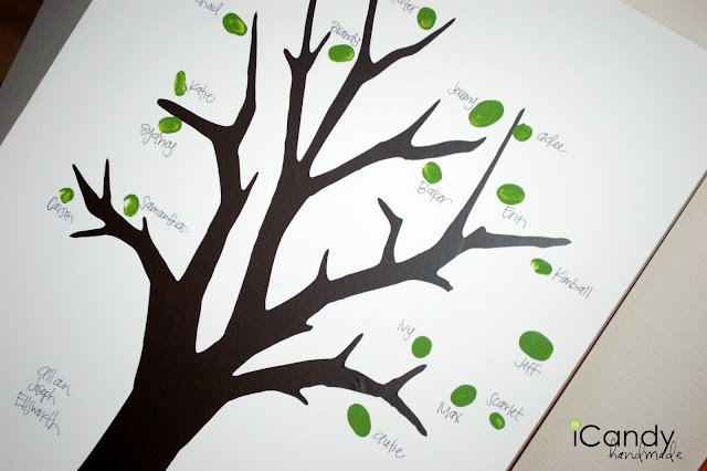 Family fingerprint tree artwork