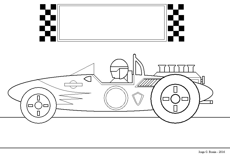 arte no paint desenho para colorir carro de corrida