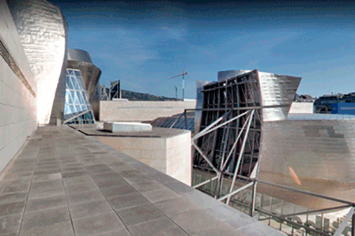 Terraza del Museo Guggenheim Bilbao capturada con la tecnología Street View.