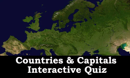 Interactive Quiz to learn countries and their capitals
