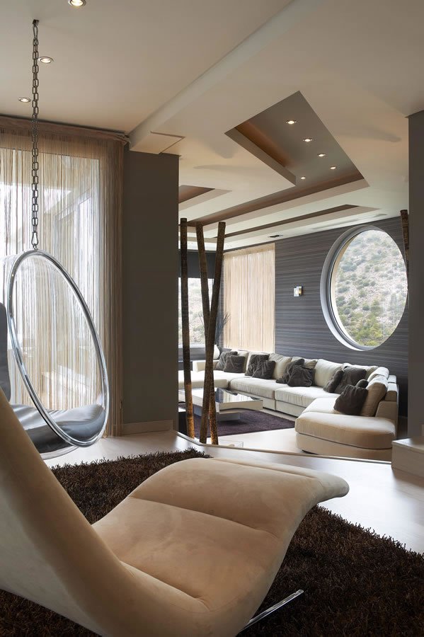 Modern villa, Greece, living room