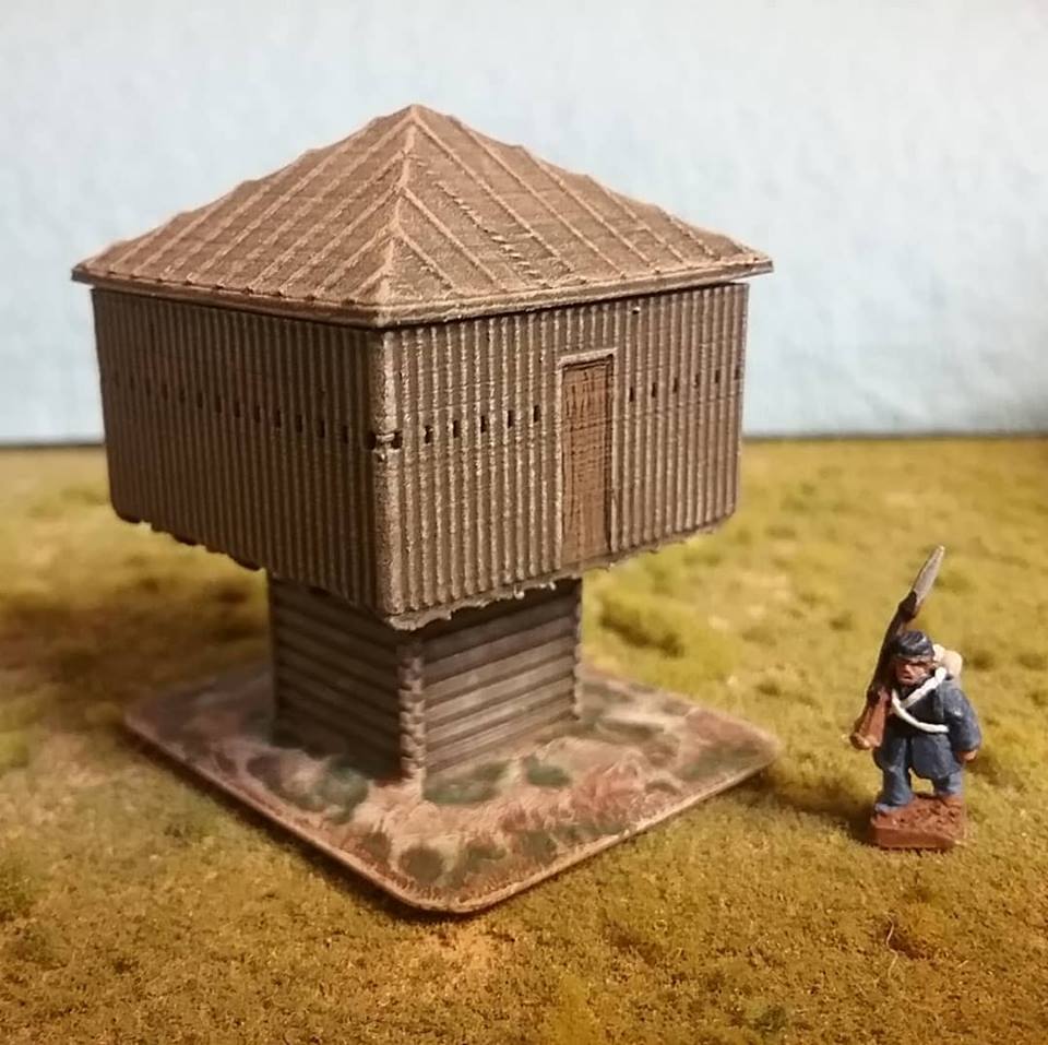 10mm Wargaming Raised Blockhouse from Buildings in Turmoil