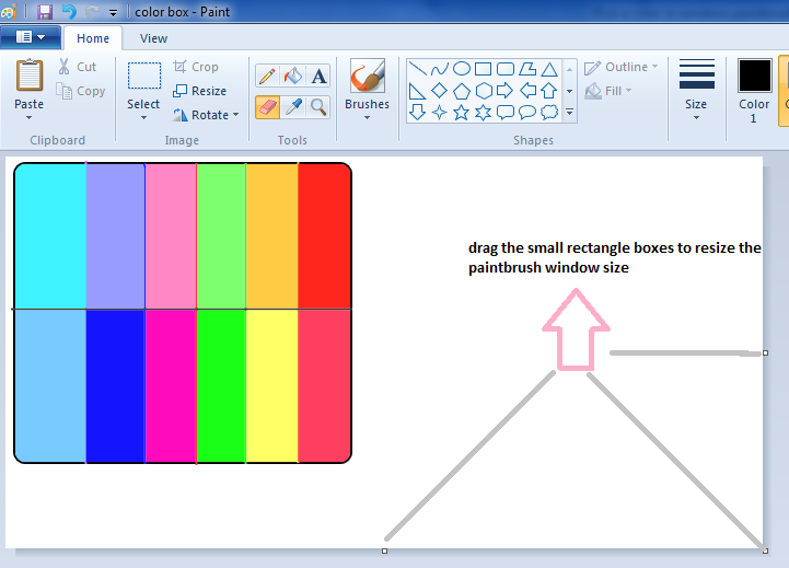 Pick a color in windows paintbrush